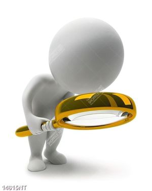 Tranh người trắng nhìn kính lúp
