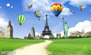 Tranh khinh khí cầu bay lên bầu trời 14728NT