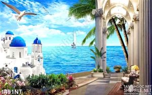 Tranh lâu đài hải âu 3d