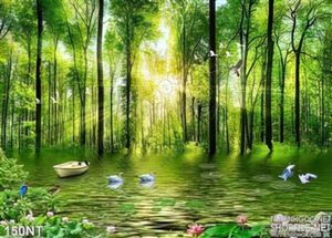 Tranh con thuyền và khu rừng
