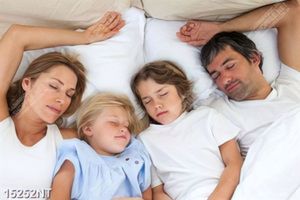 Tranh gia đình nằm ngủ bên nhau