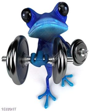Tranh nghệ thuật chú ếch cầm tạ