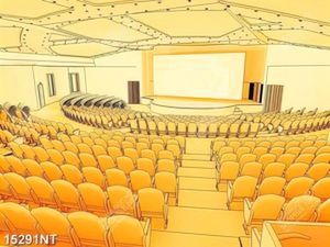 Tranh 3D hội trường rộng lớn