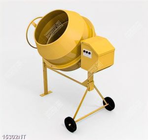 Tranh cối trộn bê tông màu vàng