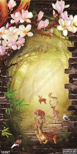Tranh hươu và nai trang trí phòng bé