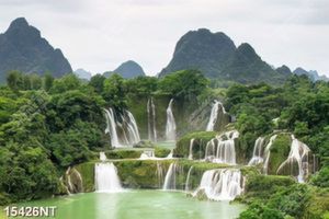 Tranh thác nước thiên nhiên tuyệt đẹp in file gốc