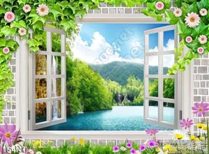 Tranh cửa sổ nhìn ra dòng sông