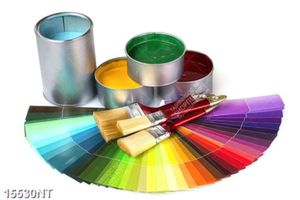 Tranh lọ sơn và cọ vẽ 