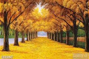 Tranh hàng cây lá vàng