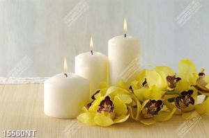 Tranh nến trắng và hoa lan
