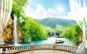 Tranh ban công nhìn ra phong cảnh hữu tình