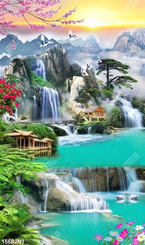 Tranh thác nước in file gốc