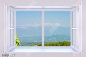 Tranh nhìn ra phong cảnh núi rừng