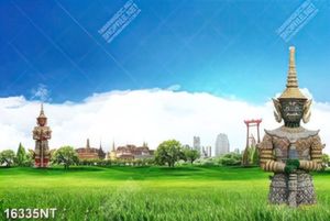 Tranh biểu tượng chùa phật ngọc Thái Lan