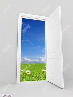 Tranh cánh cửa mở màu trắng