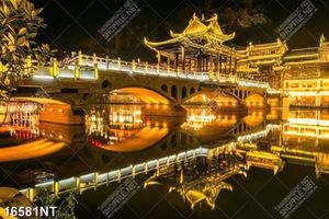 Tranh phố đêm đẹp lung linh 16581NT