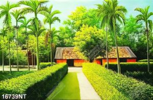 Tranh vẽ phong cảnh yên bình file psd