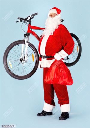 Tranh ông già noel và chiếc xe đạp