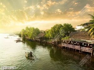 Tranh làng bên sông
