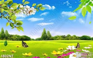 Tranh đàn bướm trên đồng hoa