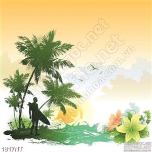 Tranh người đứng gốc dừa
