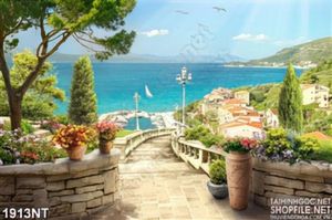 Tranh con đường dọc xuống biển