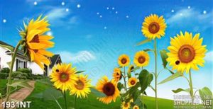 Tranh hướng dương đón bình minh