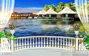 Tranh phong cảnh khu nghỉ mát