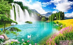 Tranh thác nước đổ về sông