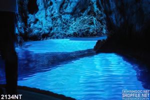 Tranh động nước xanh in uv