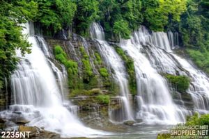 Tranh những thác nước cao trên núi
