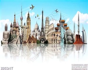 Tranh vẽ những lâu đài nguy nga trên biển