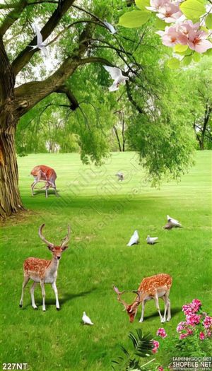 Tranh đồng cỏ và đàn hươu