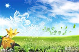 Tranh bông hoa thủy tinh trên trời xanh
