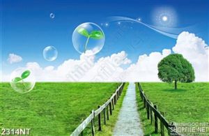 Tranh con đường rào chắn trên cánh đồng