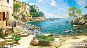 Tranh lâu đài trên ốc đảo