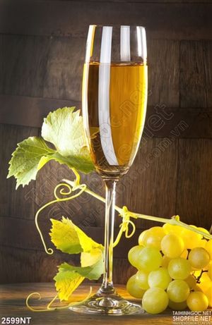 Tranh ly rượu nho treo tường