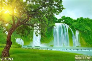 Tranh những dòng thác bên gốc cây