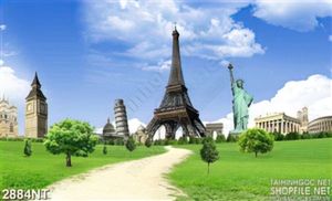 Tranh con đường dưới chân tháp effen