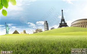 Tranh những kiến trúc nổi tiếng trên thảm cỏ