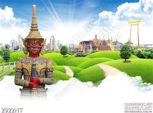 Tranh tượng phật bên cánh đồng cỏ xanh