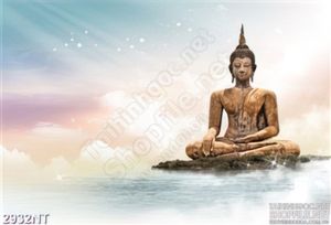 Tranh tượng phật tổ trên biển in uv
