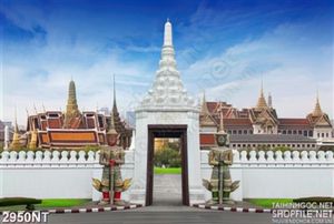 Tranh cổng dẫn vào lâu đài treo tường