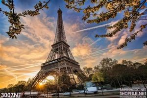 Tranh ngọn tháp effen buổi xế chiều