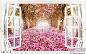 Tranh cửa sổ và khu rừng hoa đào