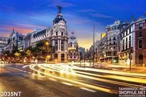 Tranh những vết sáng trên đường thành phố