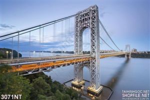 Tranh cây cầu dài vượt biển treo tường