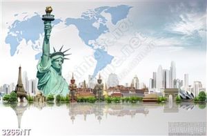 Tranh những công trình kiến trúc trên sông