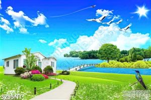 Tranh đàn hải âu bay lượn trên khu vườn sát biển