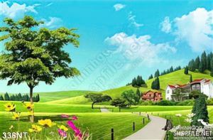 Tranh phong cảnh đồng cỏ xanh